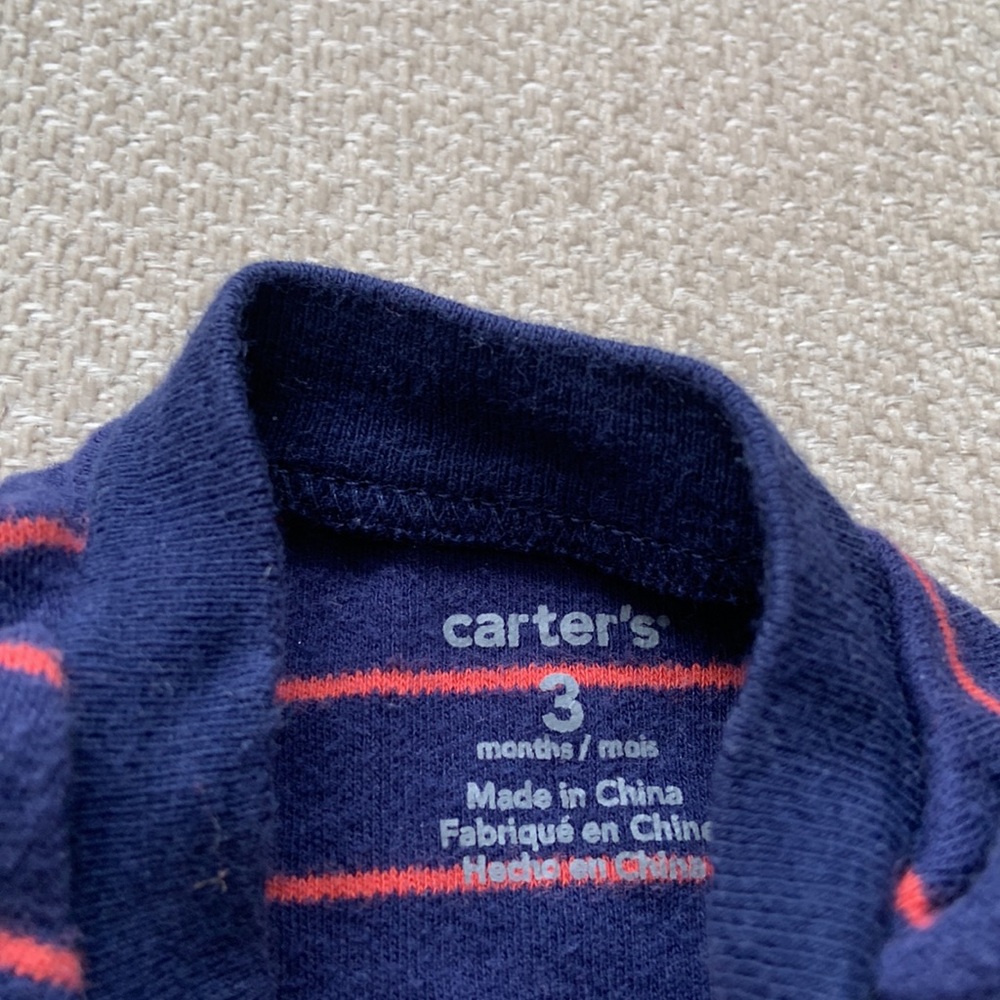 💙5 for $10💙 carters dog footie pajamas Size 3M - Picture 3 of 4